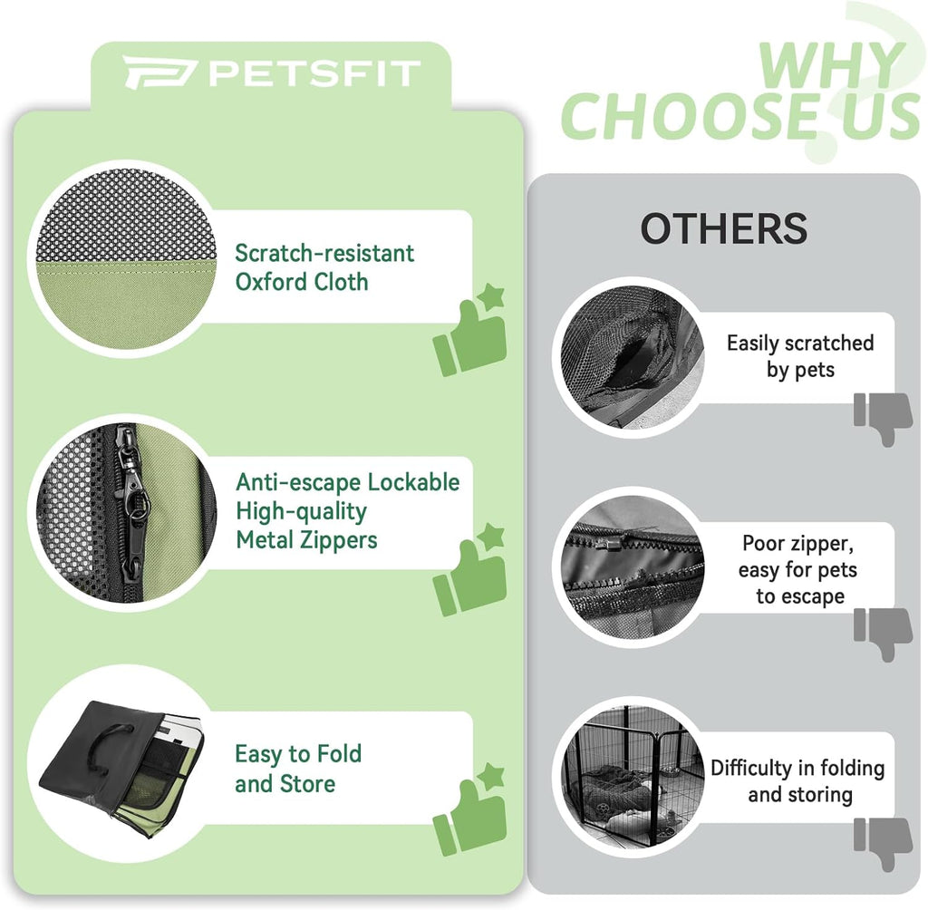 PETSFIT Pop Up Foldable Large Dog Playpen