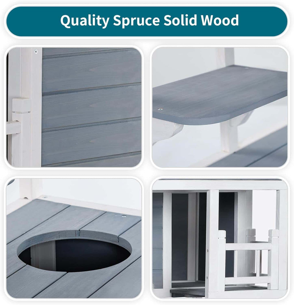 PETSFIT Outdoor Cat House Cat Tree Cat Condo Cat Shelter