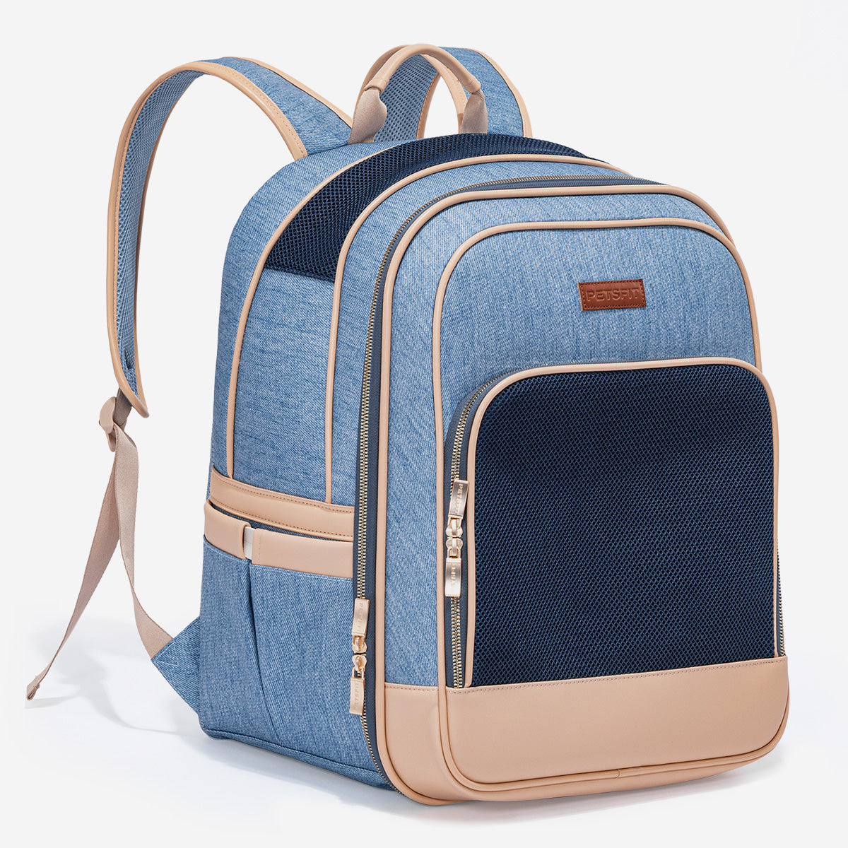 PETSFIT Vira Blazer Trendy Denim Pet Carrier Backpack