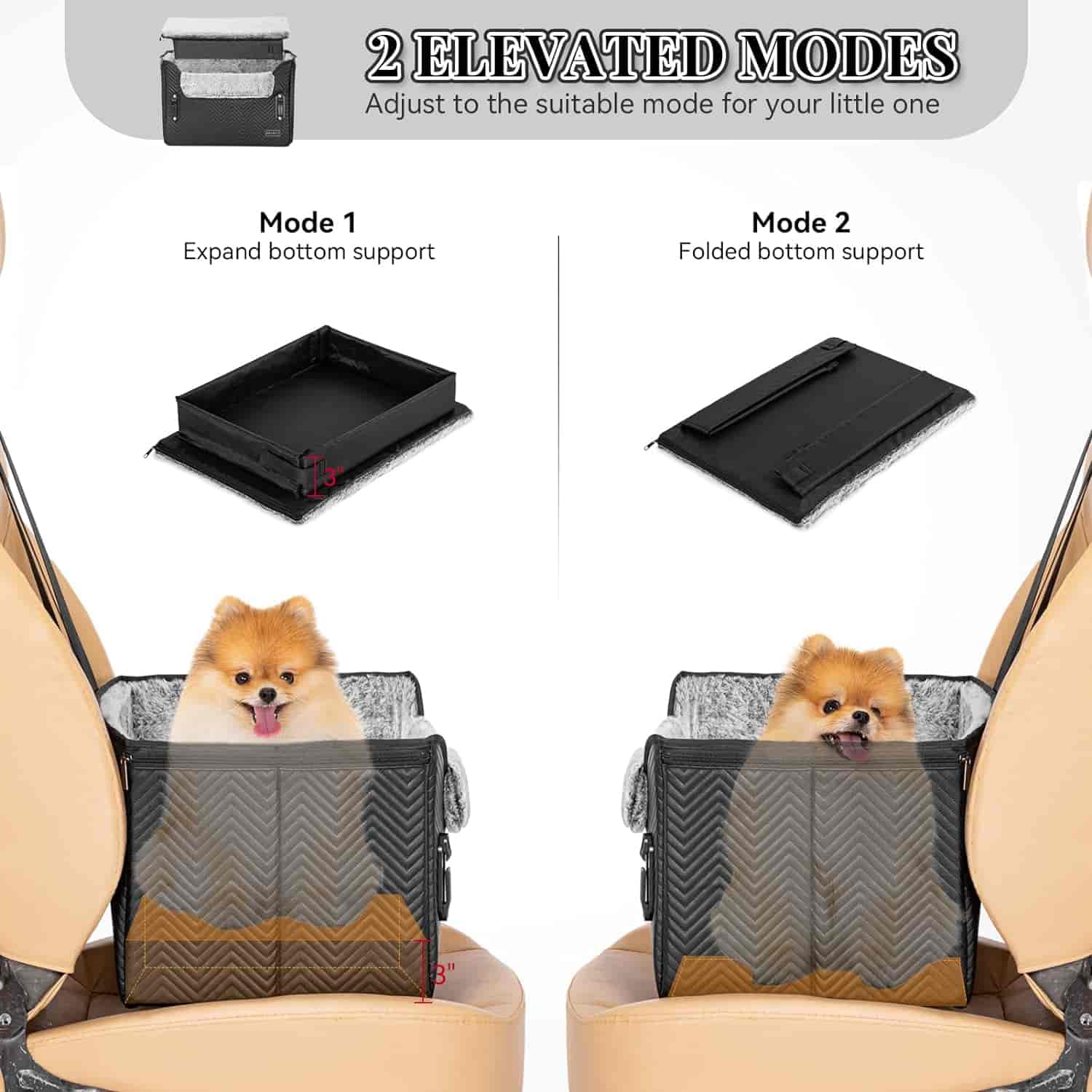 PETSFIT Dog Booster Car Seat Waterproof PU Leather