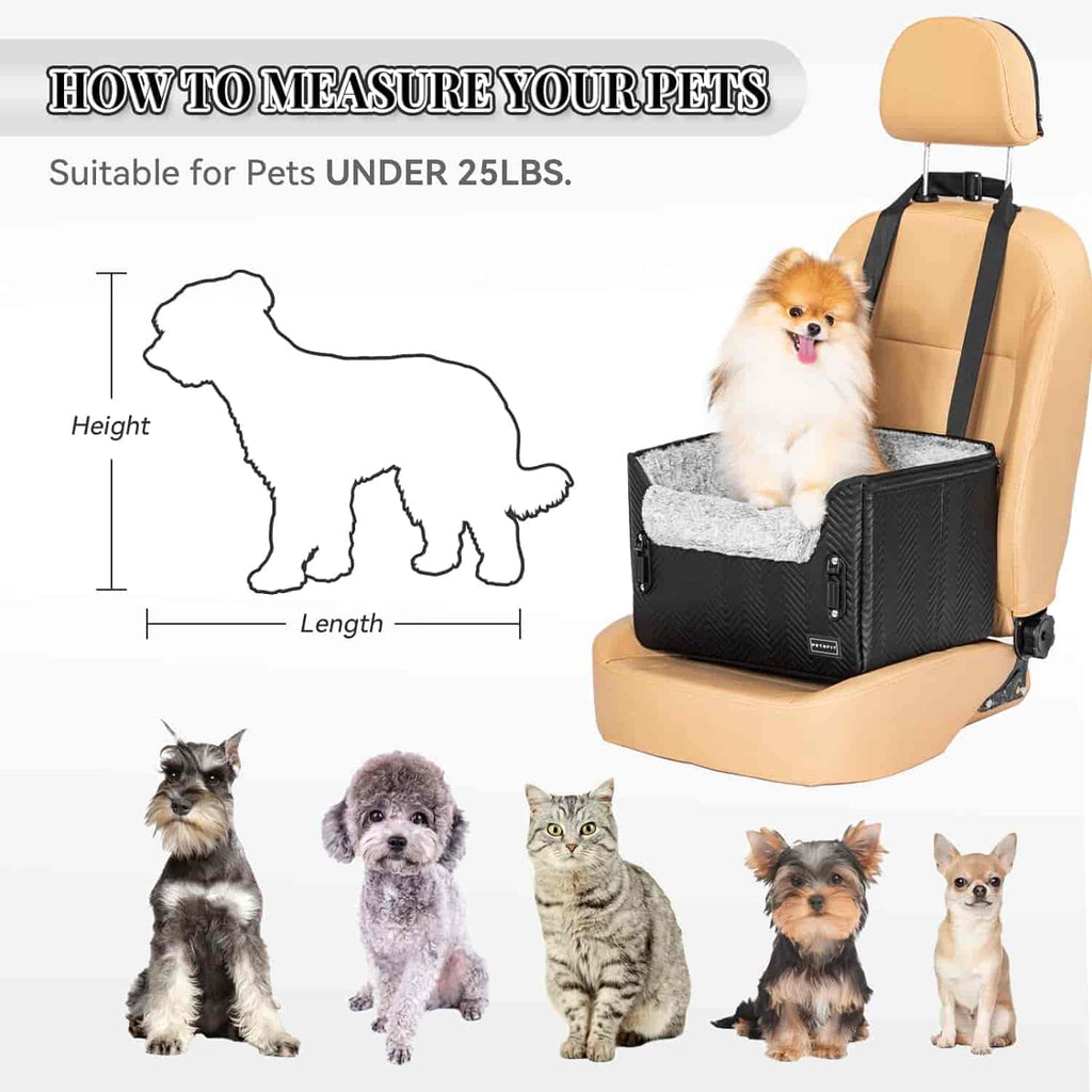 PETSFIT Dog Booster Car Seat Waterproof PU Leather