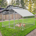 PETSFIT Large Metal Chicken Coop Walk-In with Anti-Rust Durable Steel  Hen House