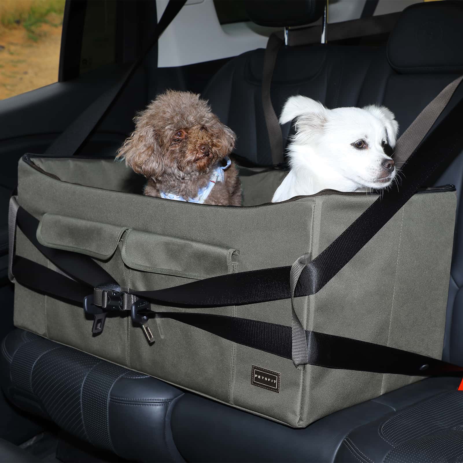 PETSFIT Dog Booster Seat for Medium Dog or 2 Small Dogs or Large Dog up to 55 lb