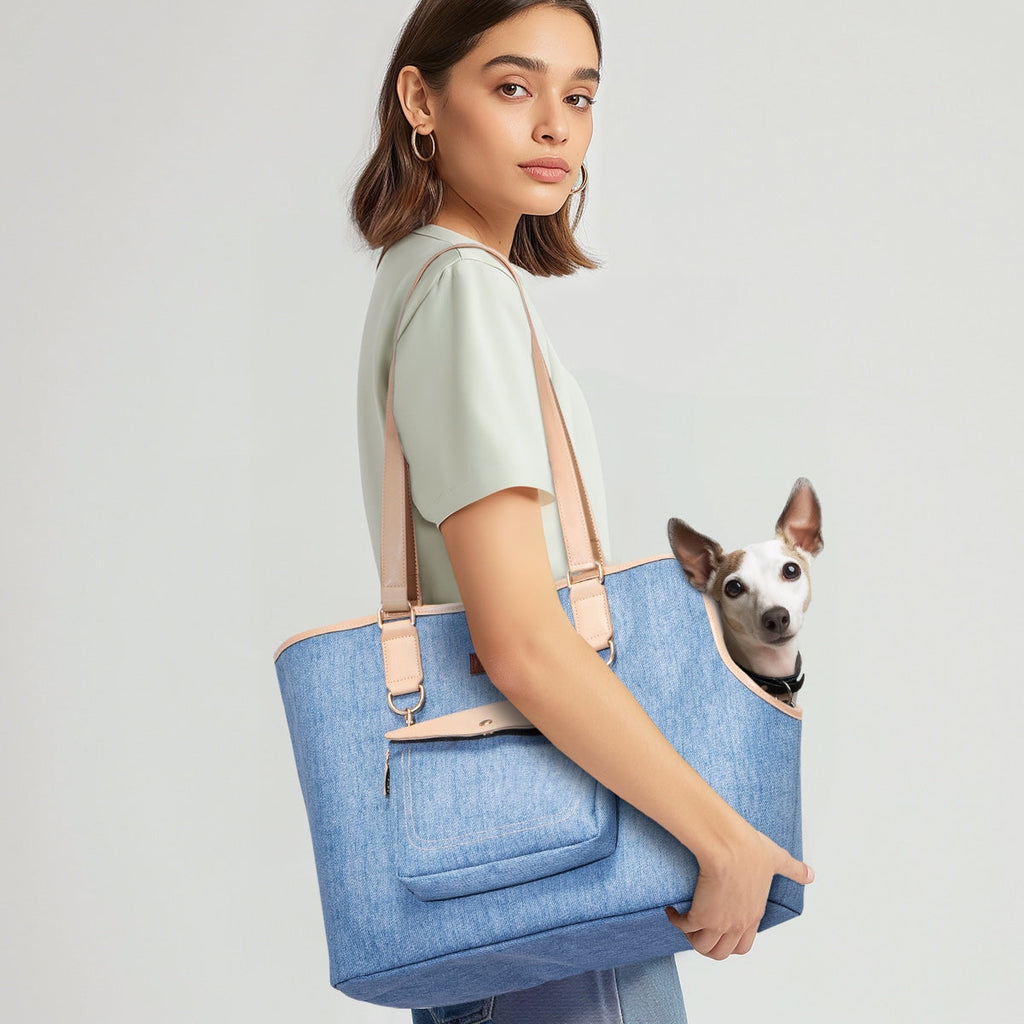 PETSFIT Vira Blazer Stylish Denim Pet Tote Bags