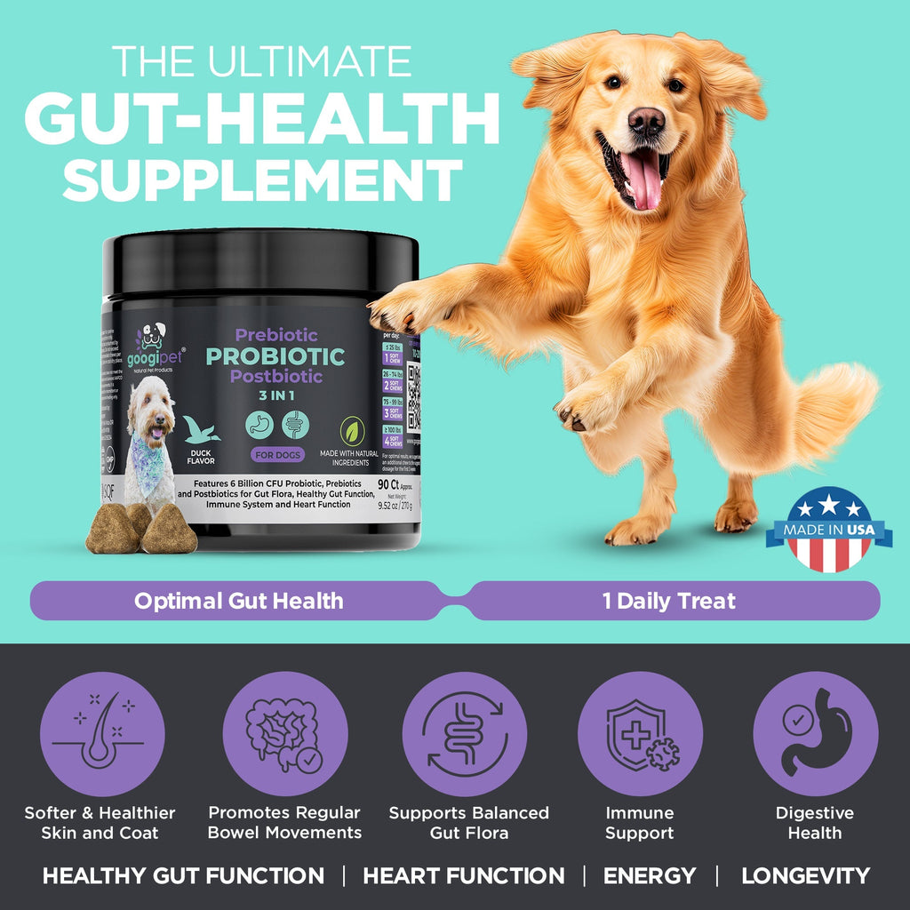 Googipet 3 in 1 Probiotic Chews for Dogs