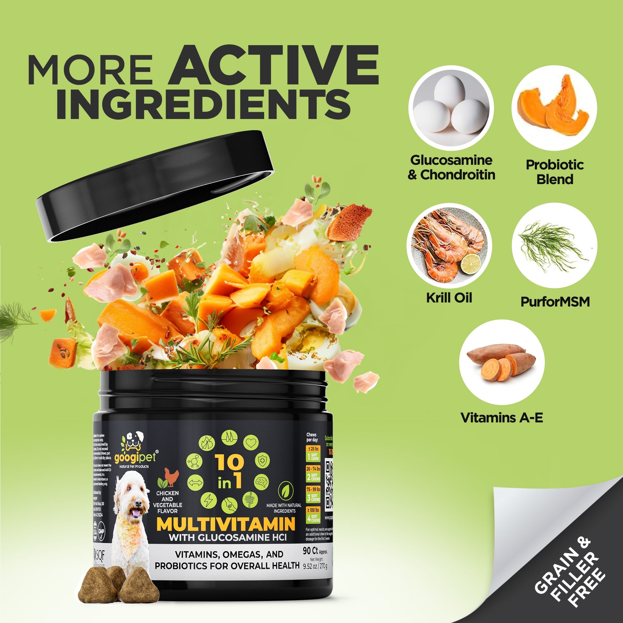 Googipet 10 in 1 Multivitamin Chews for Dogs (Chicken Flavor)