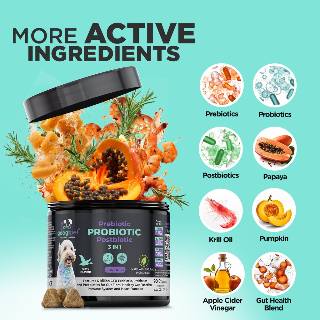 Googipet 3 in 1 Probiotic Chews for Dogs