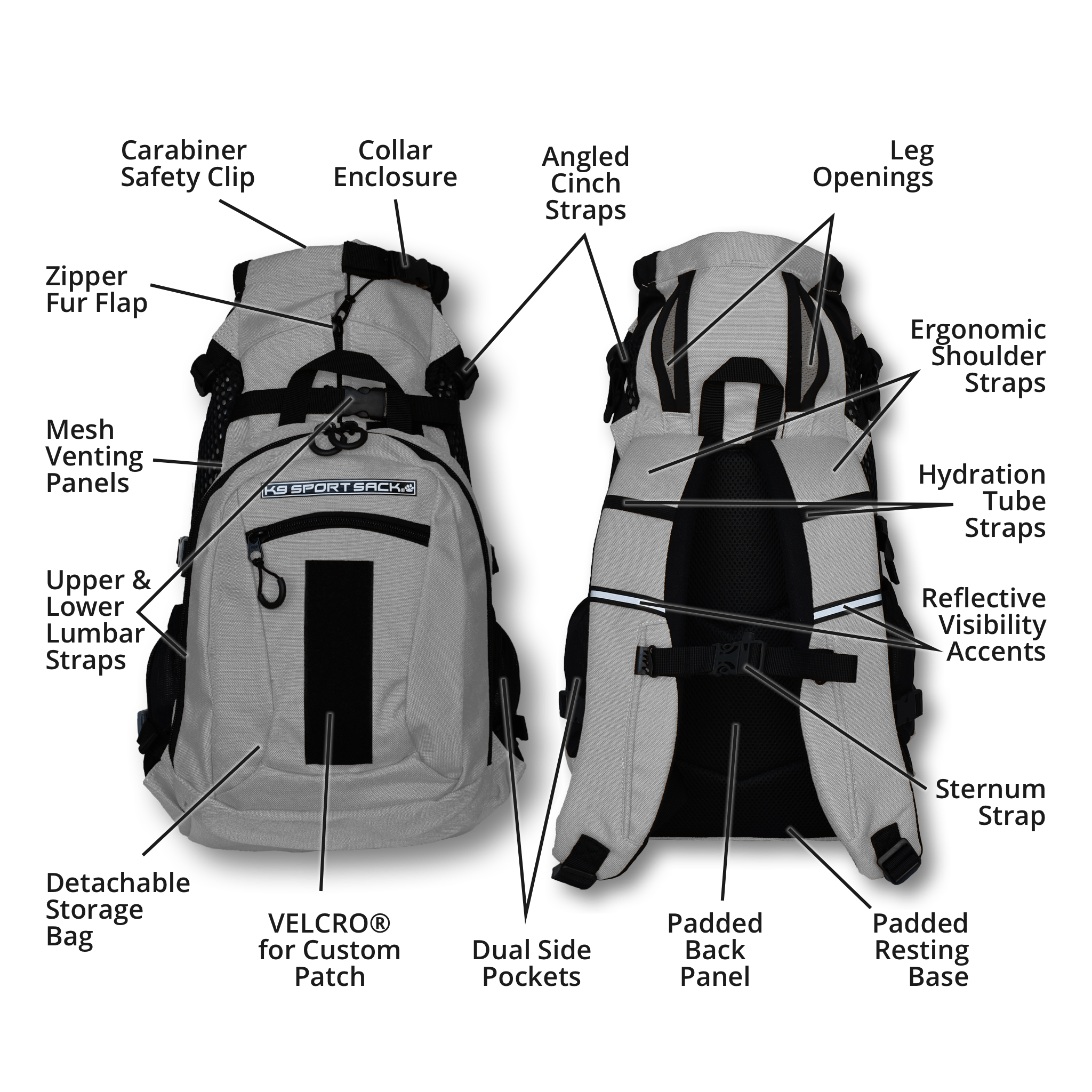 K9 Sportsack Plus 2 | Dog Carrier with Removable Storage