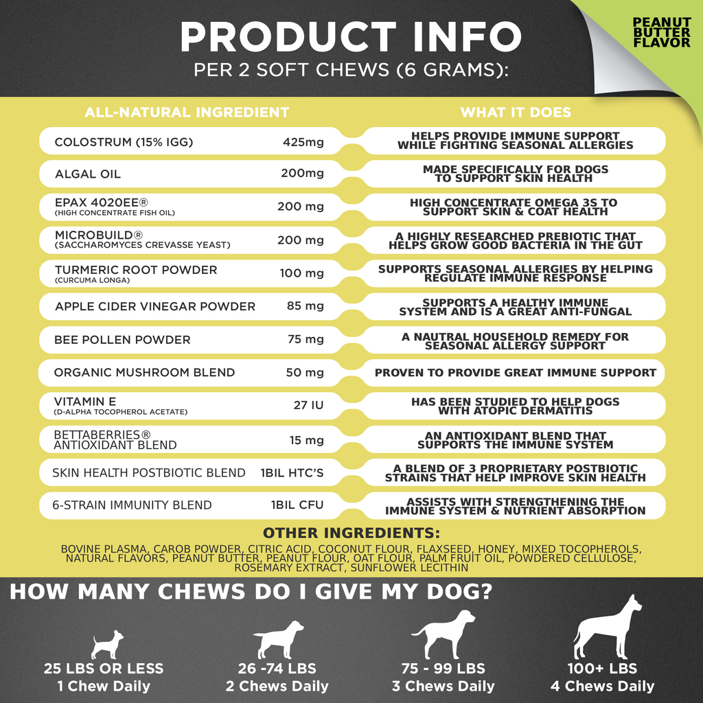 Googipet Allergy & Immune Support Chews for Dogs (Peanut Butter Flavor)