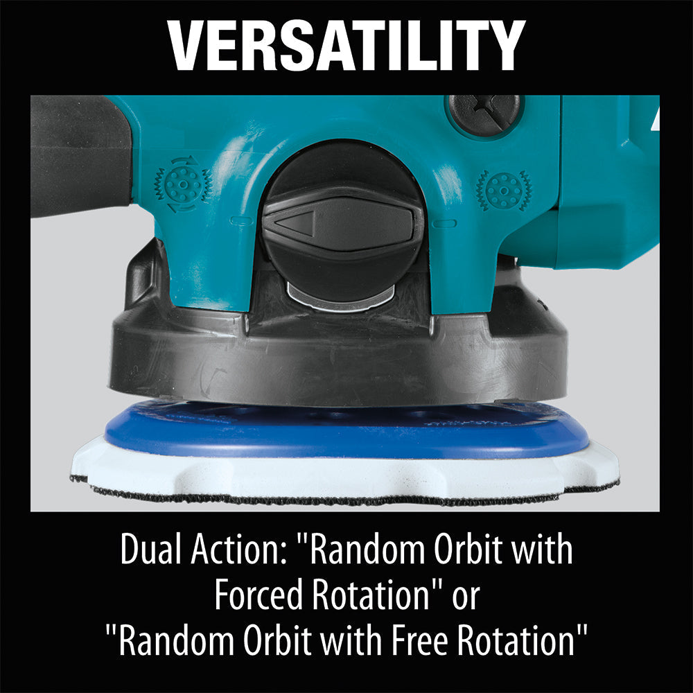 Makita 5" Dual Action Random Orbit Polisher Kit - 110V (includes bag and 3 pads)