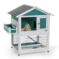 Petsfit 2 Story Rabbit Hutch with Trays Outdoor Weatherproof, Bunny Cage with Openable Roof