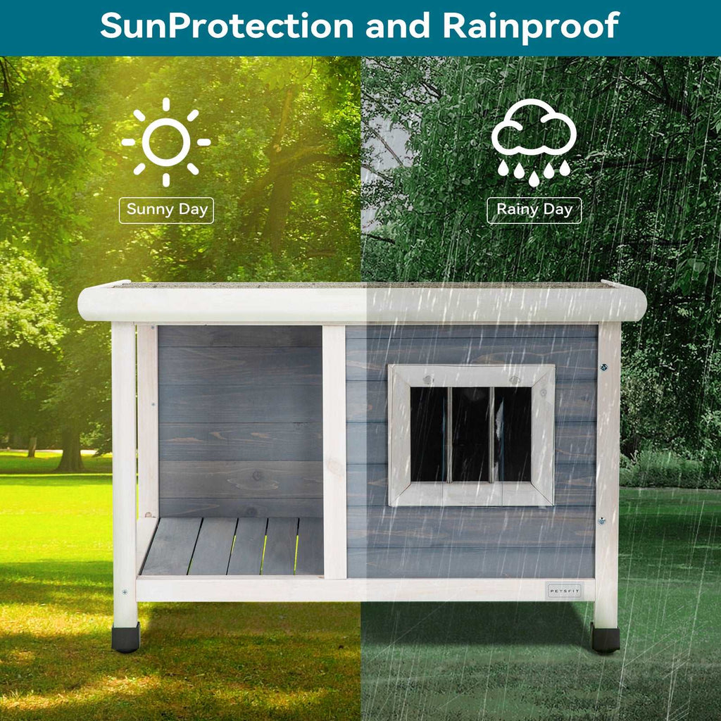 PETSFIT Outdoor  Dog House Wooden for Small Dogs