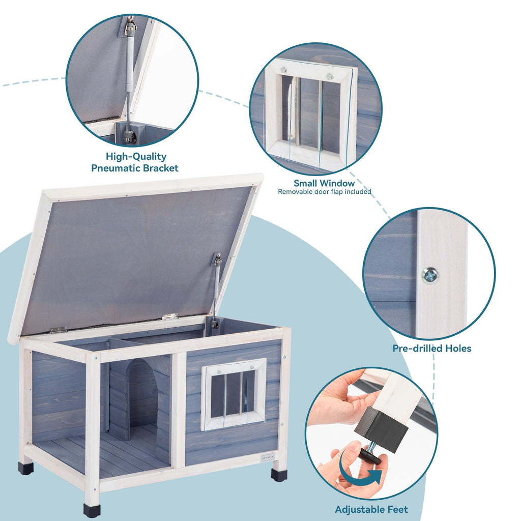 PETSFIT Outdoor  Dog House Wooden for Small Dogs