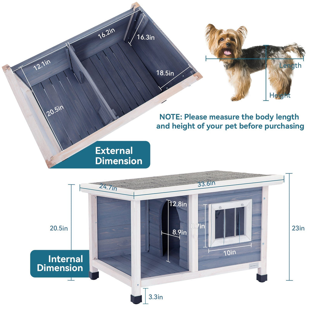 PETSFIT Outdoor  Dog House Wooden for Small Dogs