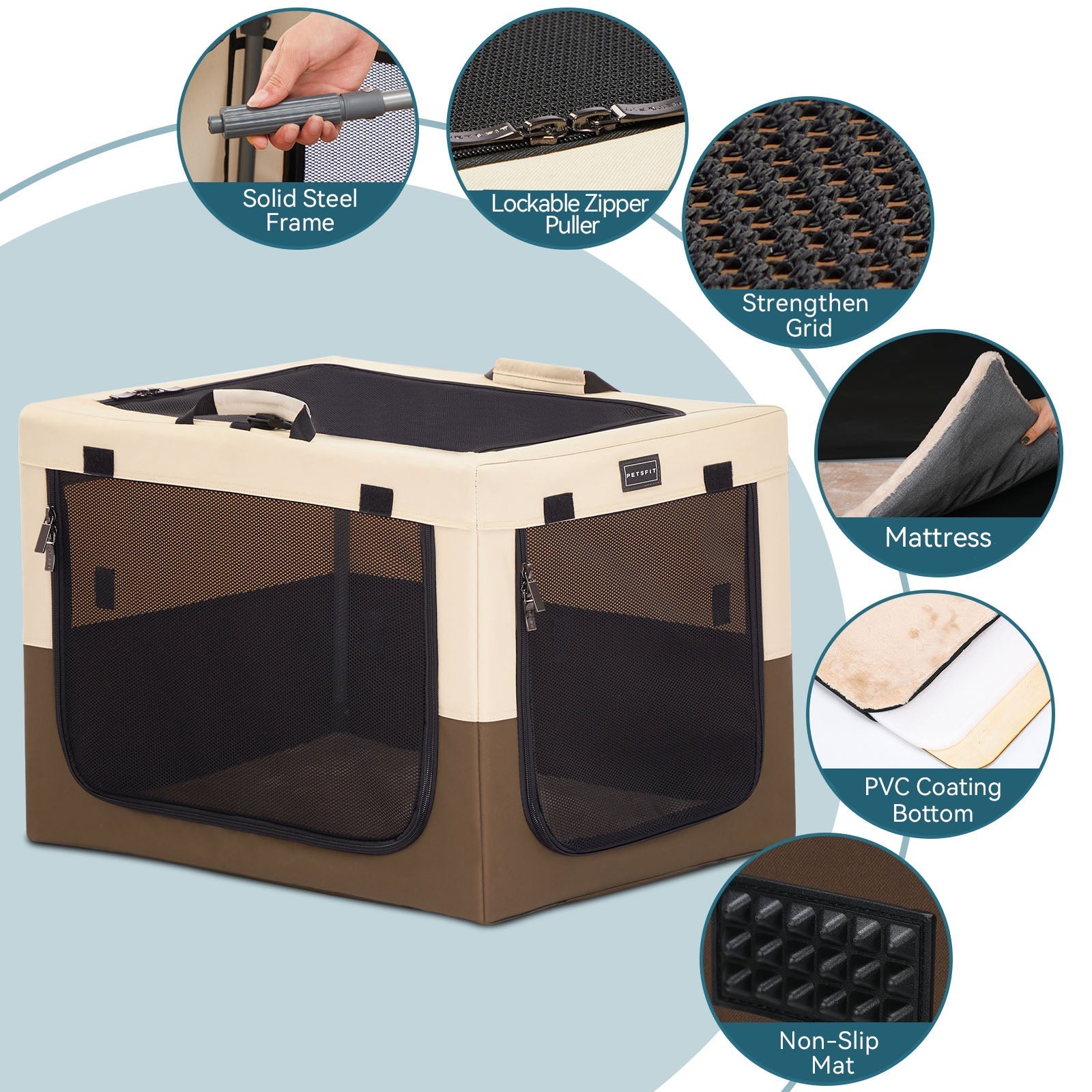 PETSFIT Travel Dog Crate Dog Kennel