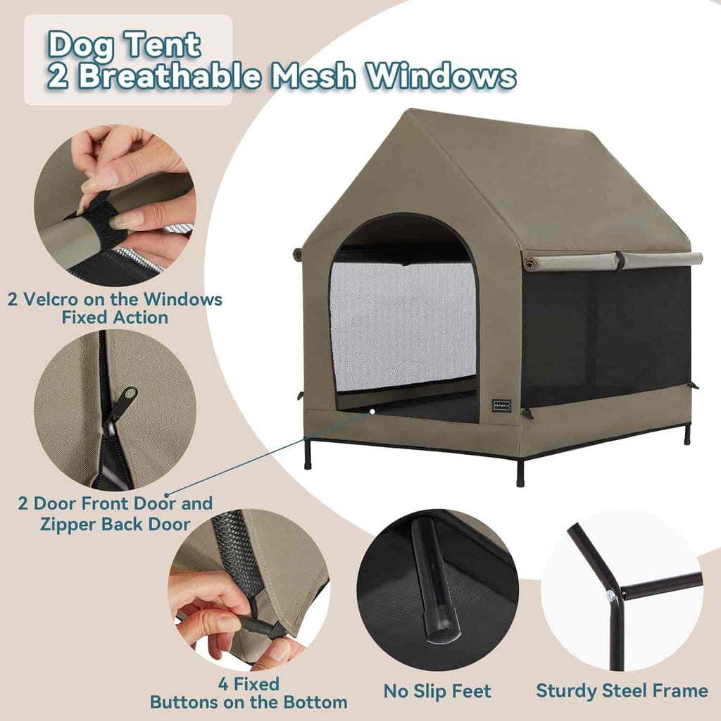 PETSFIT Modern Dog House 36 Inch Portable Large Dog House Featuring Elevated Dog Bed
