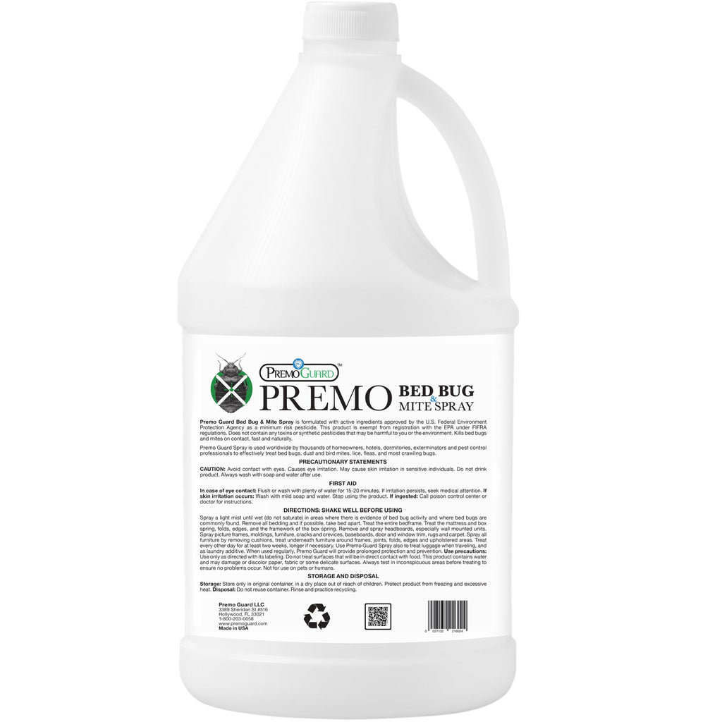 Bed Bug & Mite Killer Spray 128 oz | Natural & Non-Toxic | Premo Guard