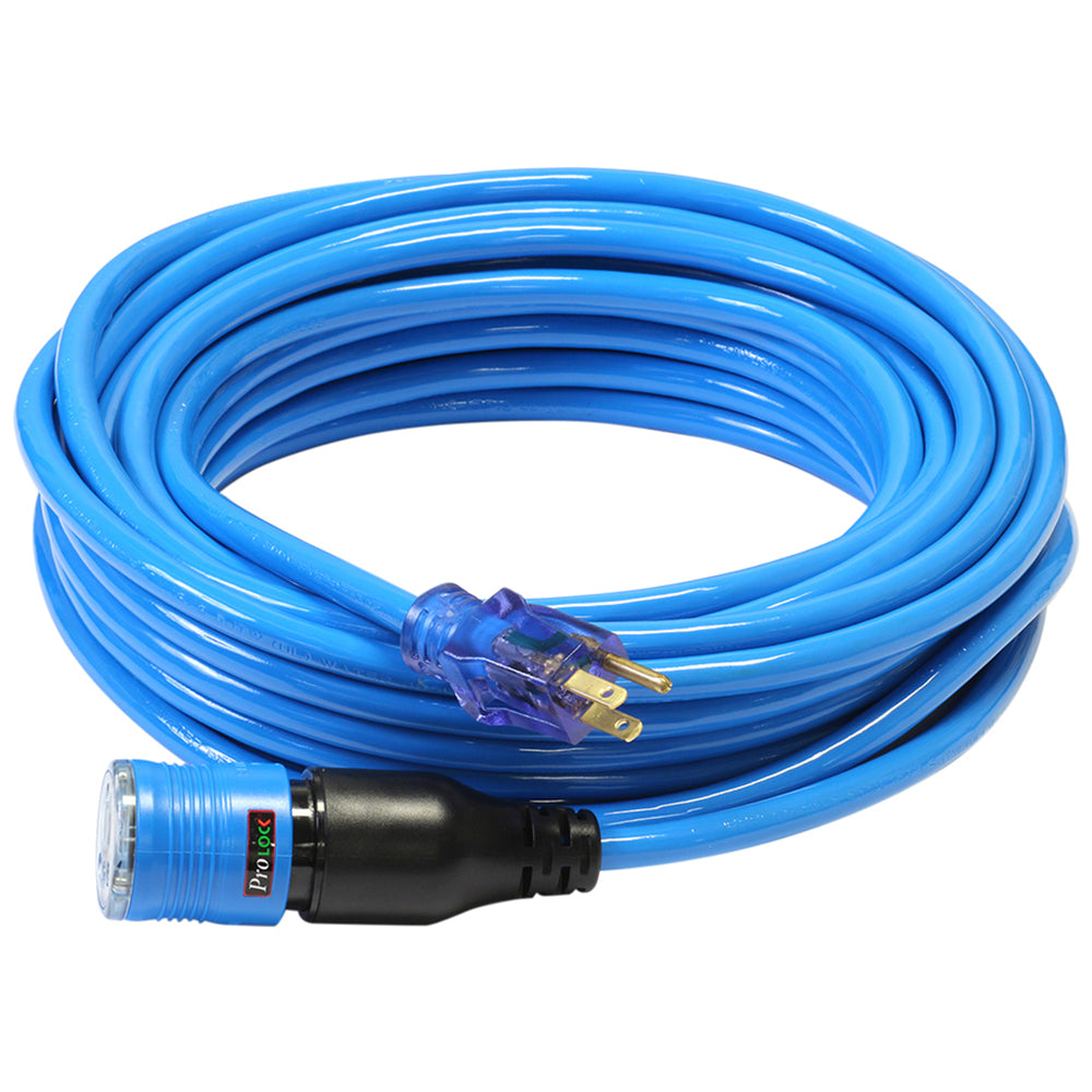 Pro Lock 12/3 SJTW Lighted Extension Cord with CGM - 25 ft., Blue