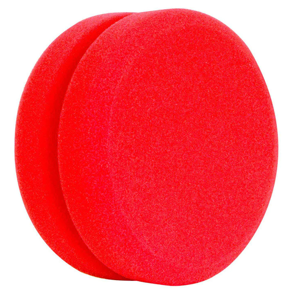 Buff and Shine Wax & Sealant Applicator with Notched Edge - 4.5", Red (2 pack)