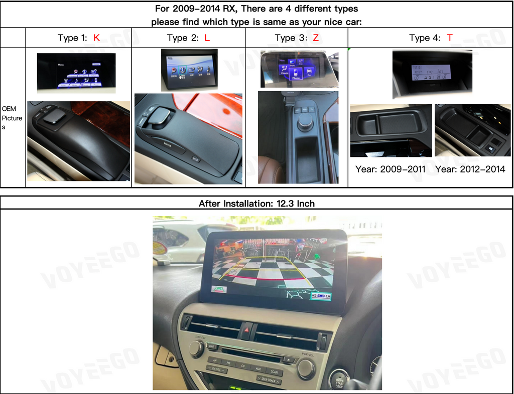 12.3" RX 2009-2014 RHD Lexus Android Screen | Wireless Carplay | 8+64GB