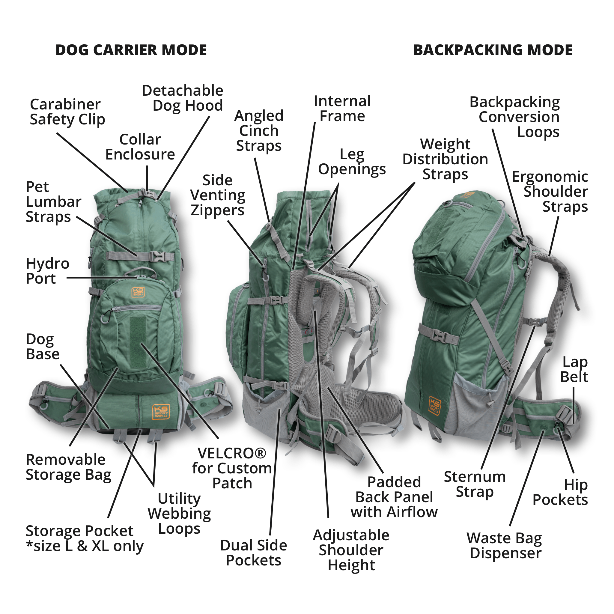 K9 Sportsack Kolossus | Big Dog Carrier & Backpacking Pack