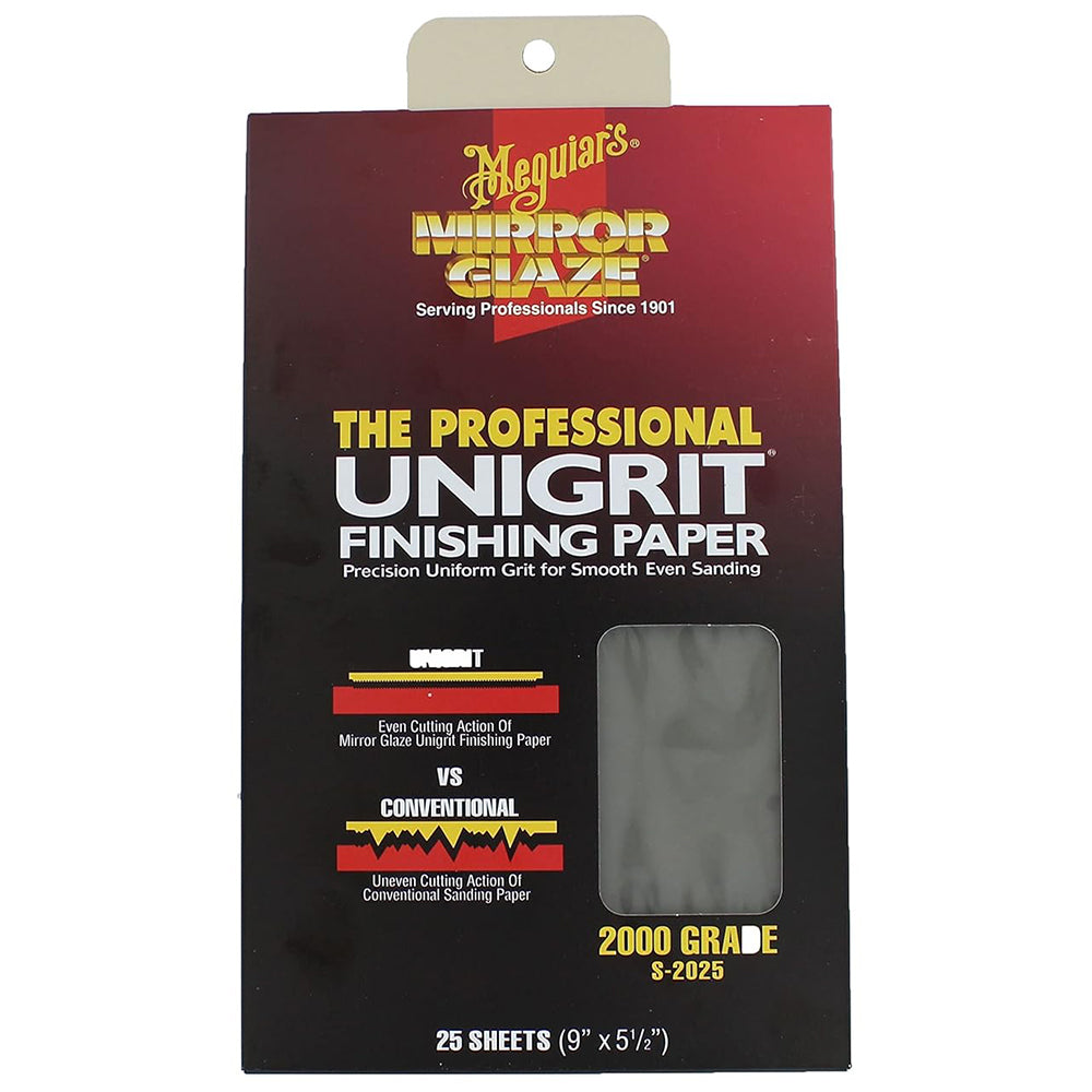Meguiar's Unigrit Sanding Sheets, S2025 - 2000 grit (25 sheets)