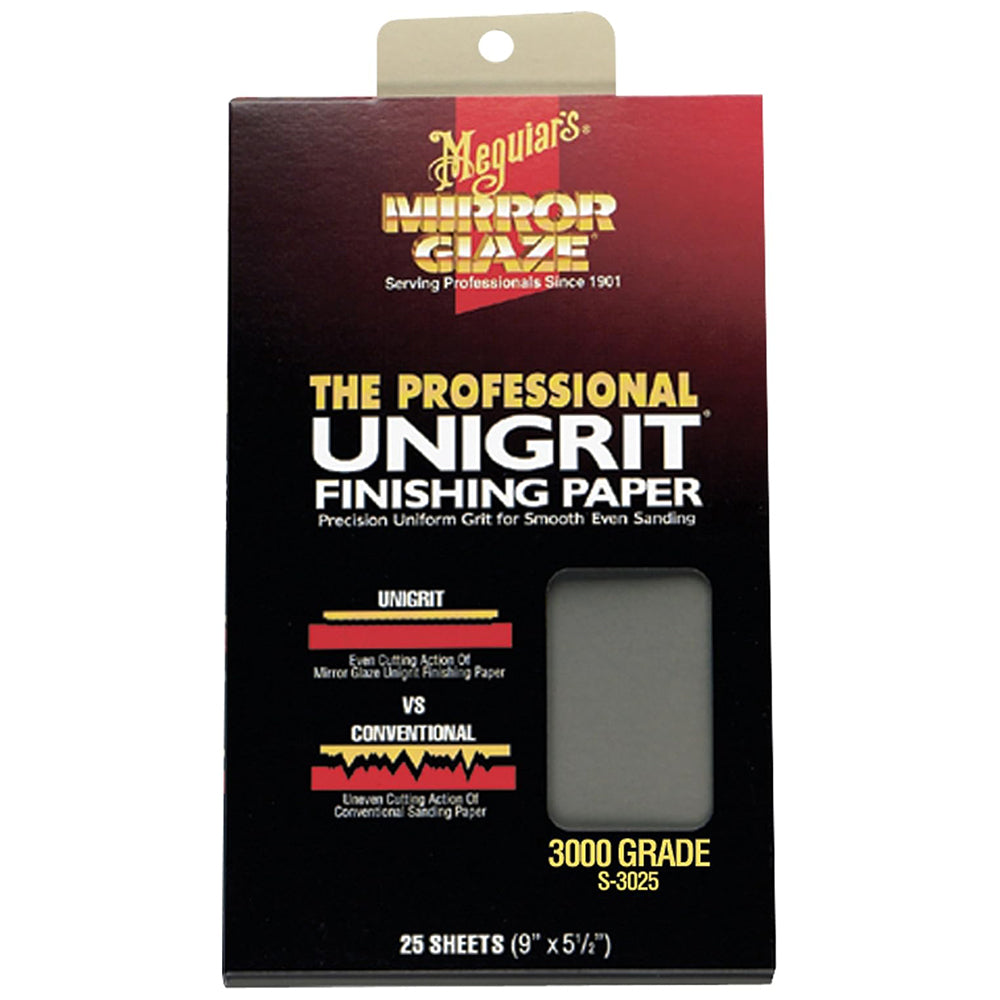 Meguiar's Unigrit Sanding Sheets, S3025 - 3000 grit (25 sheets)