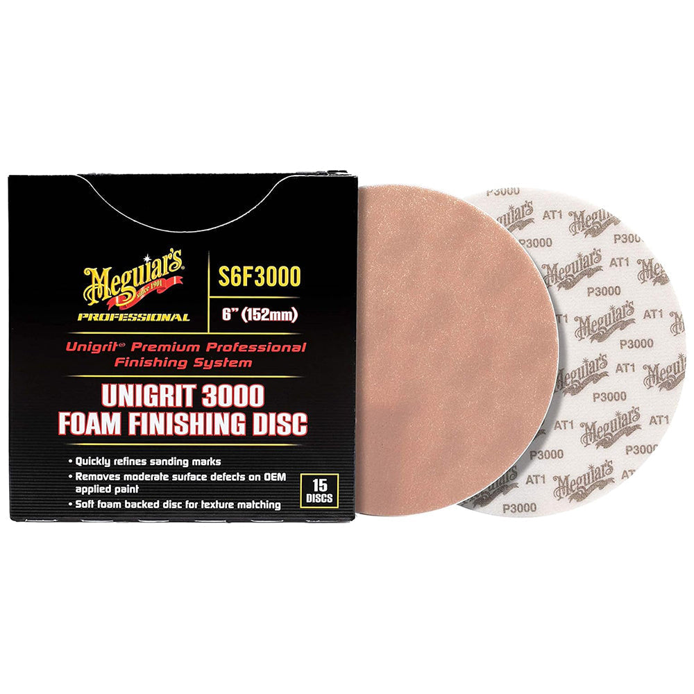 Meguiar's Unigrit Foam Sanding Discs, S6F3000 - 6", 3000 grit (box of 15)