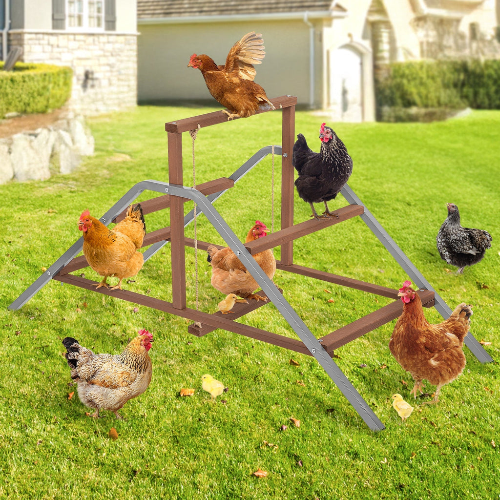 PETSFIT Chicken Perch Ladder-Solid Wood and Rustproof Iron Design
