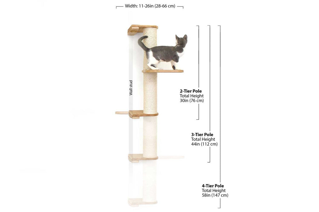 Catastrophic Creations Wall Mounted Cat Climbing Pole - Sisal