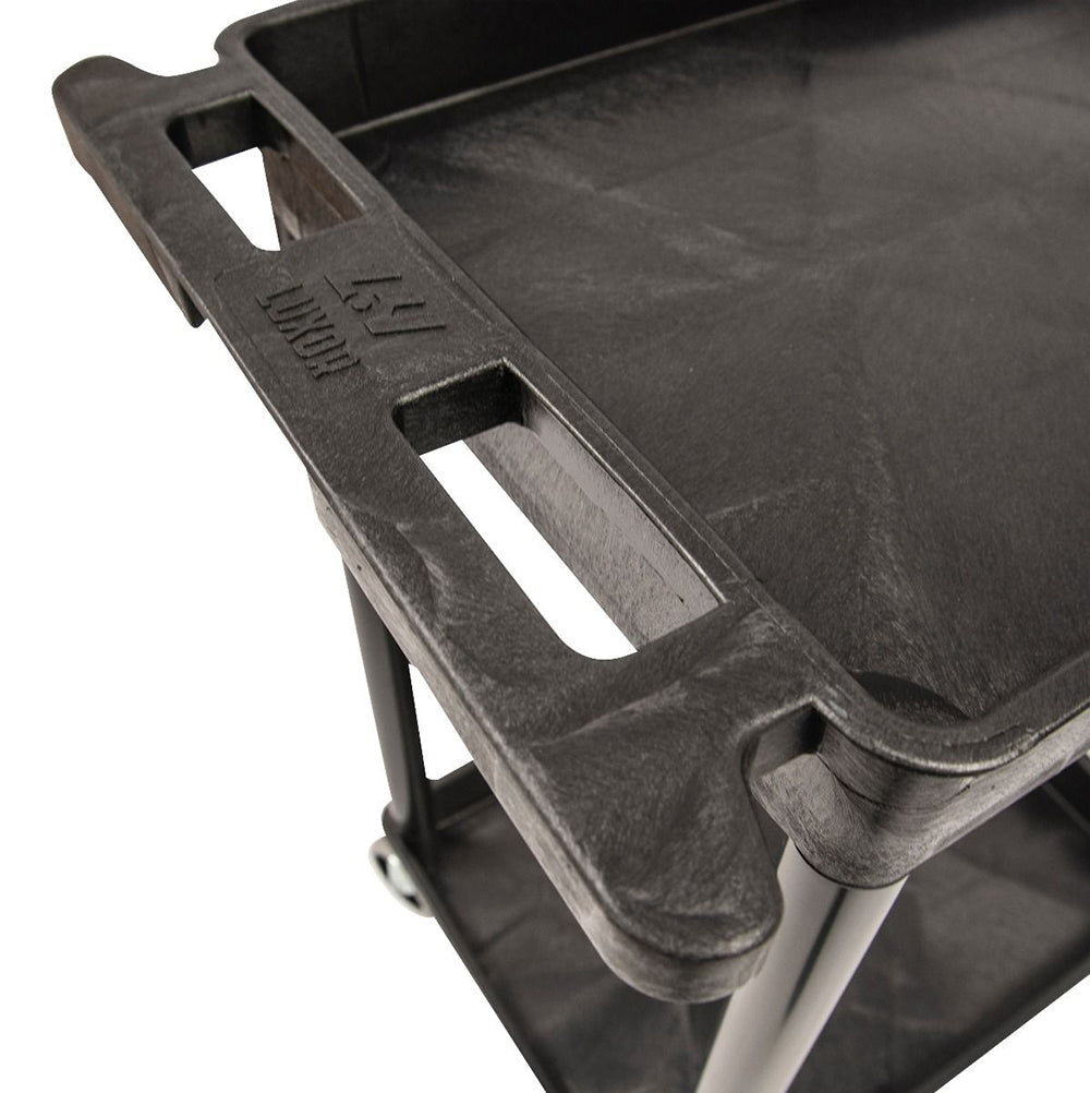 Luxor ENDURA 34" Three-Shelf Utility Cart, 24" x 18" - Black