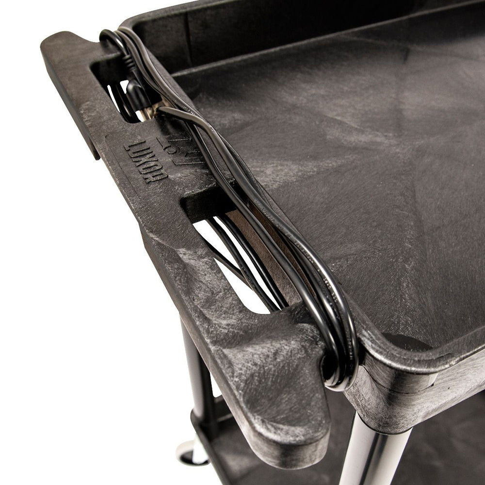 Luxor ENDURA 34" Three-Shelf Utility Cart, 24" x 18" - Black