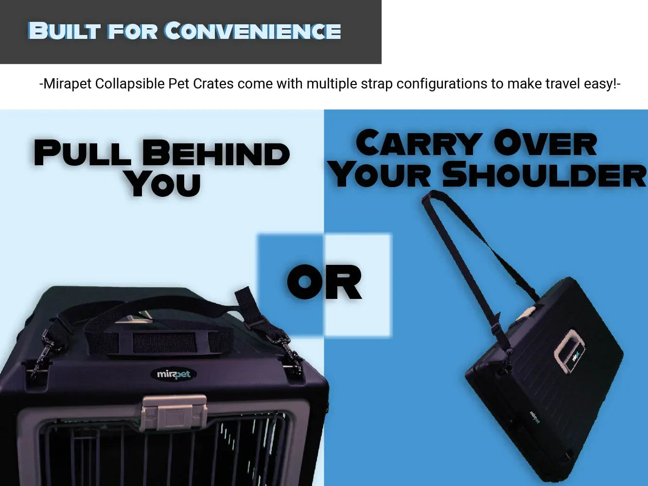 Mirapet Collapsible Hard-Sided Pet Crate –  Easy Travel & Storage