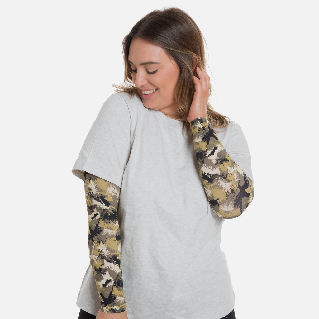 Olive Camo Arm Sleeves - Adult