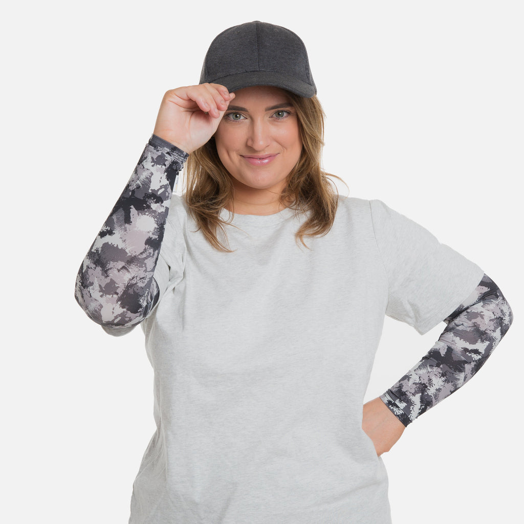 Grey Camo Arm Sleeves - Adult