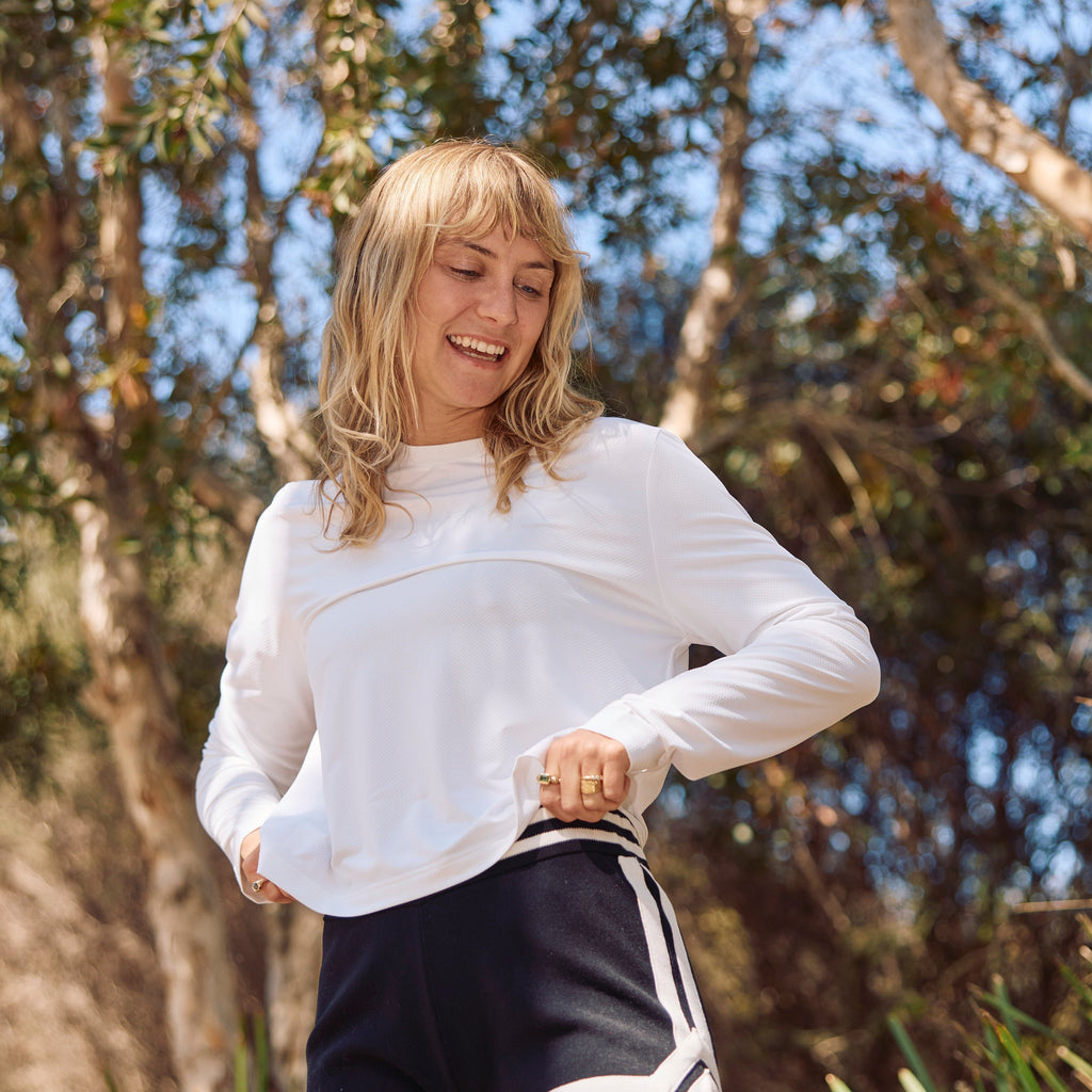 UPF50+ Long Sleeve Tee - White