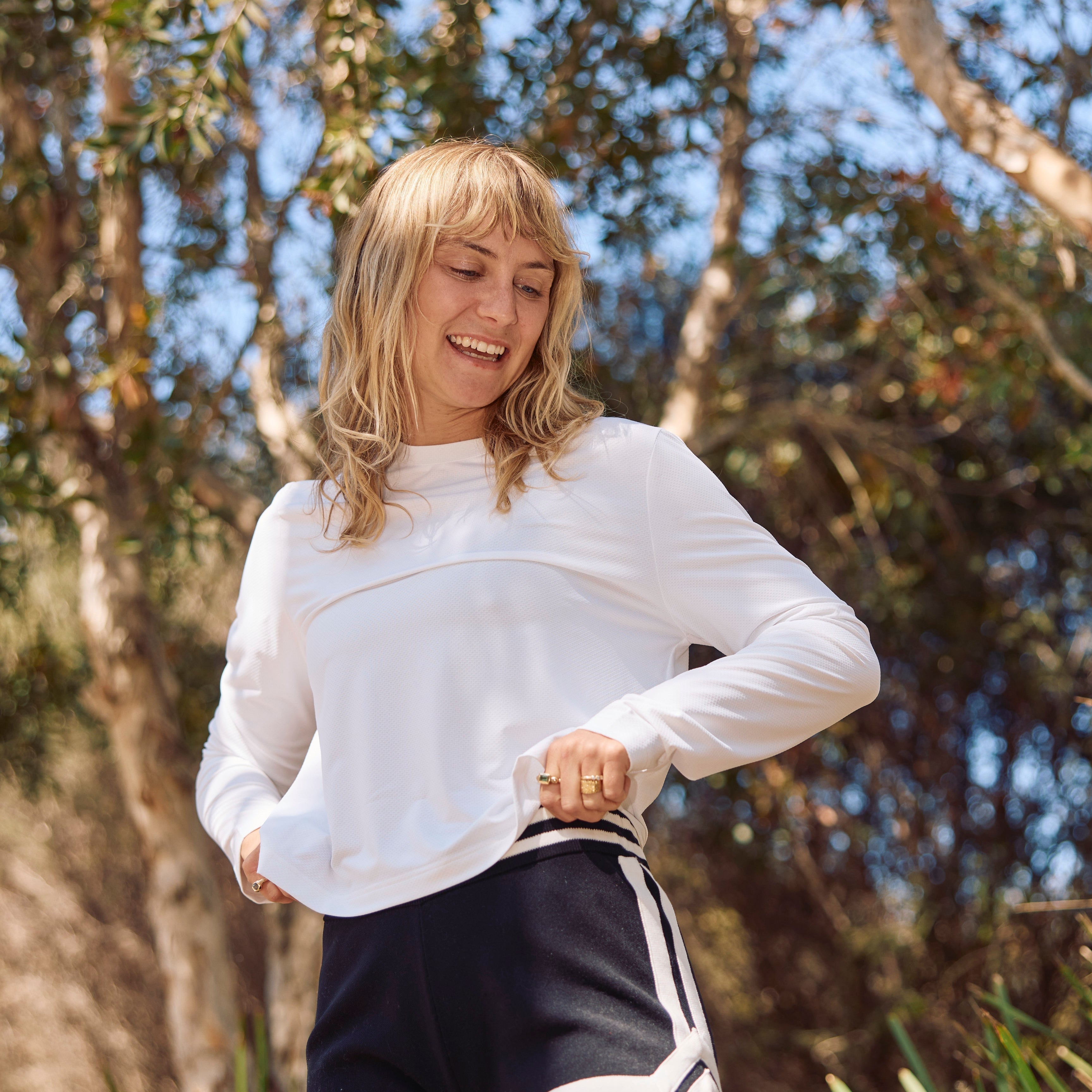 UPF50+ Long Sleeve Tee - White