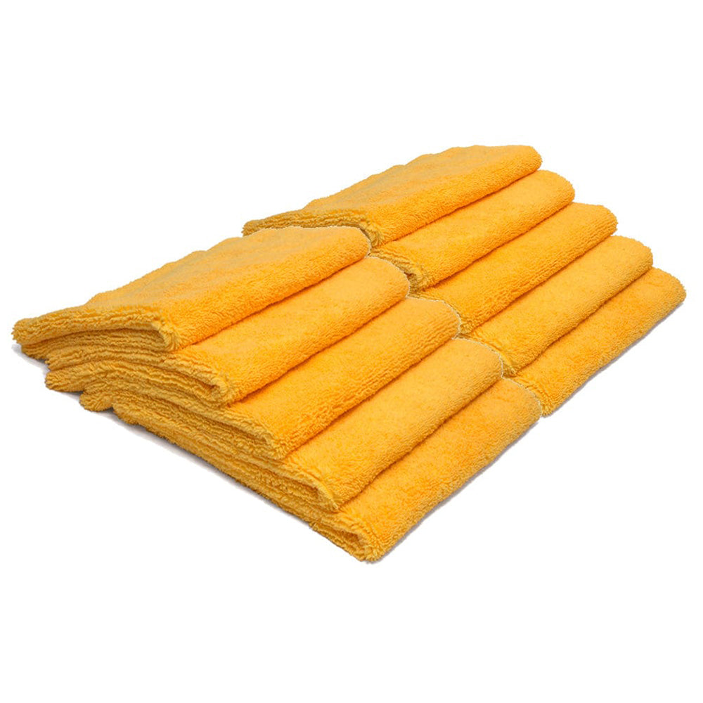 Autofiber [Elite] Edgeless Microfiber Towel, 360 GSM, 16" x 16" - Yellow (10 Pack)