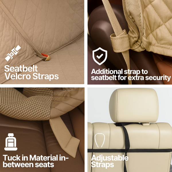 Formosa Covers Pet Single Car Seat Cover with Floor Coverage Taupe