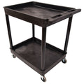 Luxor ENDURA XL 38" Two-Shelf Utility Cart, 32" x 24" - Black