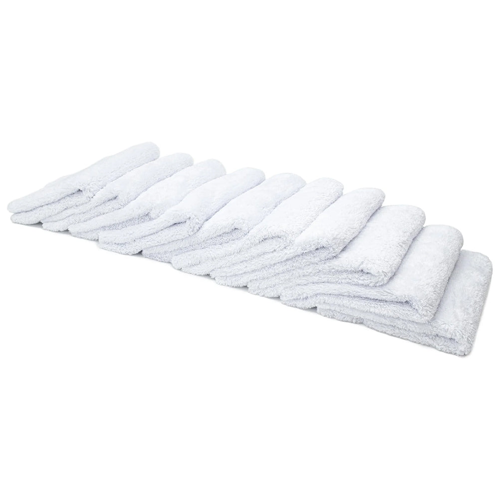 Autofiber [Korean Plush 470] Edgeless Microfiber Towel, 470 GSM, 16" x 16" - White (10 Pack)