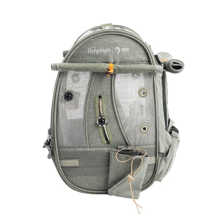 Ibiyaya Medium Size TrackPack, Backpack Bird Travel Carrier with Perch – Jungle Green
