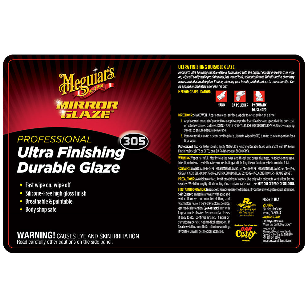 Meguiar's Secondary Label, Ultra-Finishing Durable Glaze #305