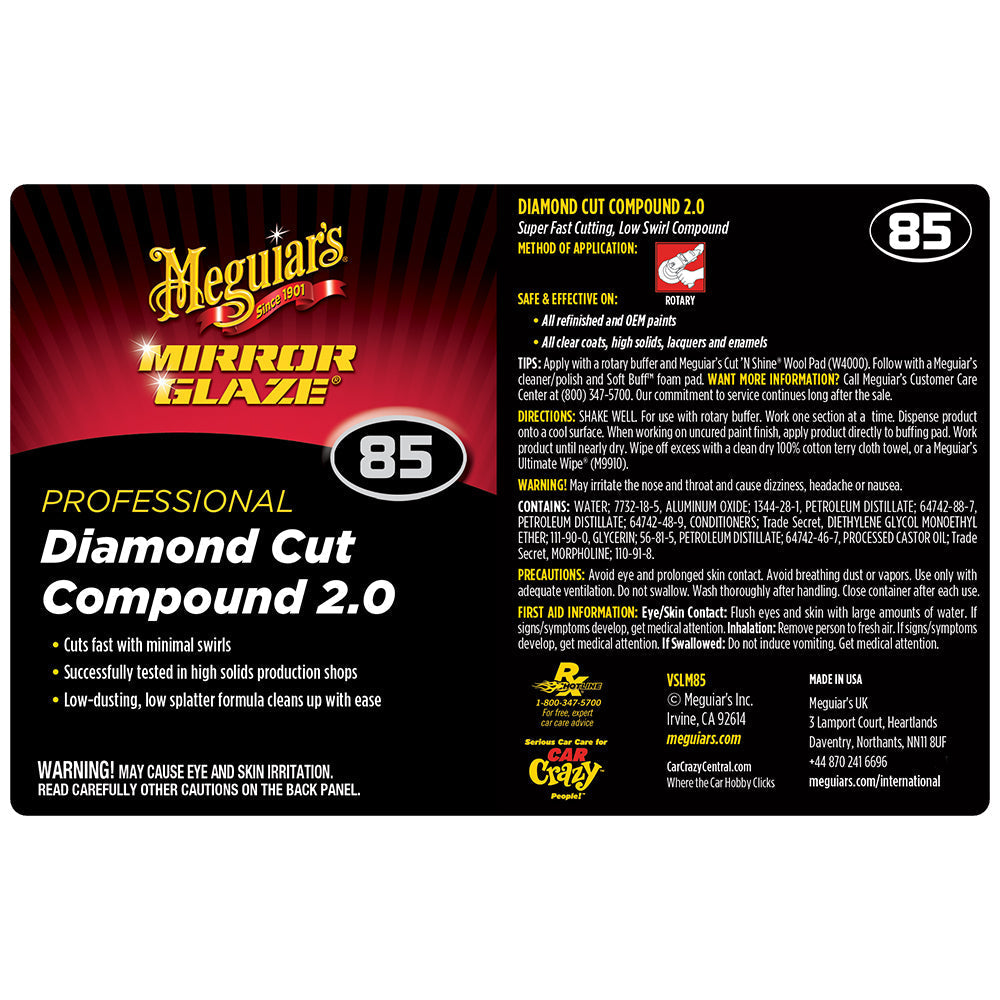 Meguiar's Secondary Label - Diamond Cut Compound 2.0 #85