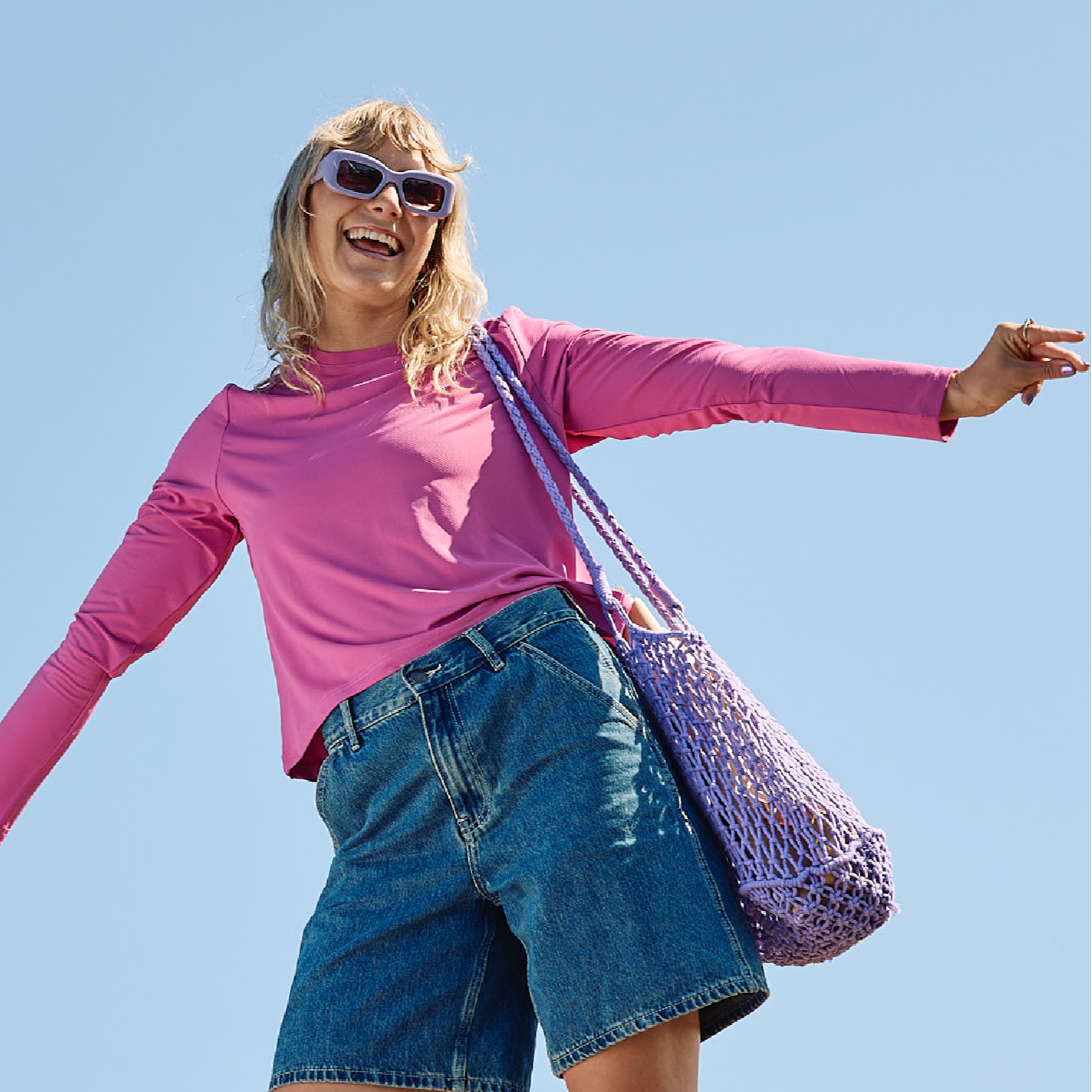 UPF50+ Long Sleeve Tee - Fuchsia