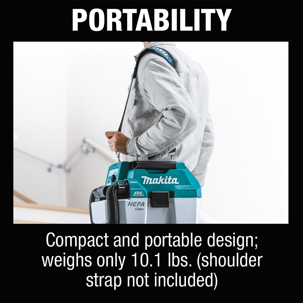 Makita 18V LXT Brushless 2 Gal. HEPA Filter Portable Wet/Dry Dust Extractor/Vacuum Kit