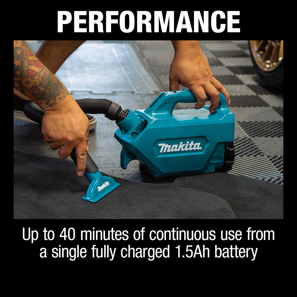 Makita 18V LXT Lithium-Ion Compact Handheld Canister Vacuum Kit (1.5Ah)