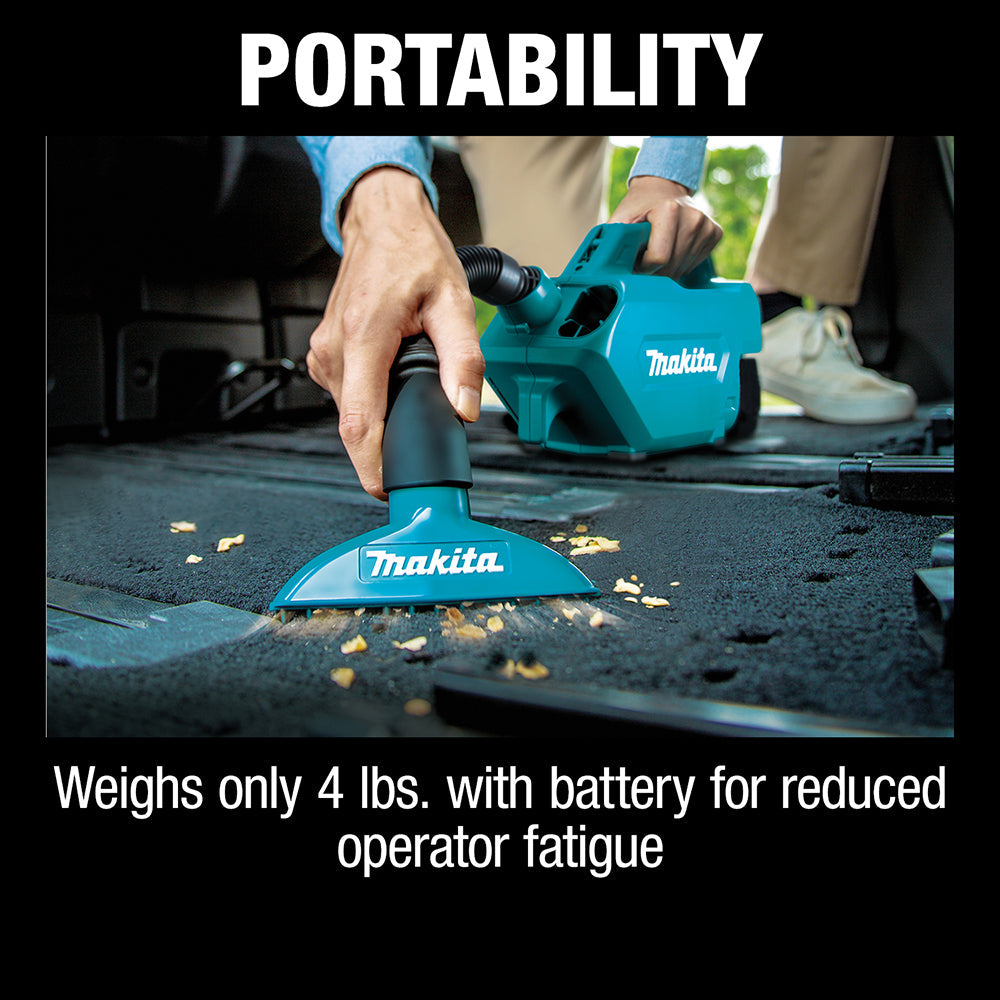 Makita 18V LXT Lithium-Ion Compact Handheld Canister Vacuum Kit (1.5Ah)