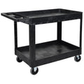 Luxor Heavy Duty Utility Cart With 2 Tub Shelves - Black