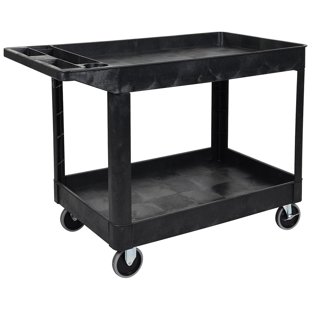 Luxor Heavy Duty Utility Cart With 2 Tub Shelves - Black